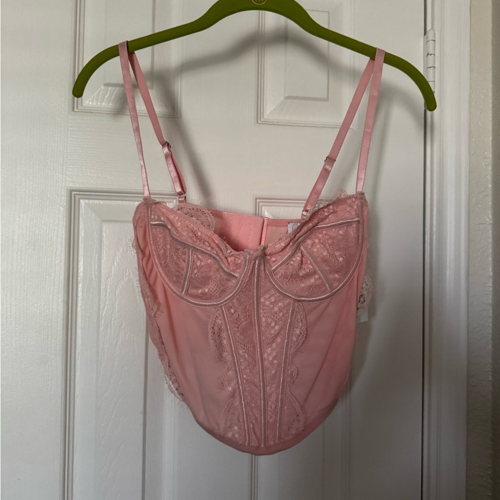 PacSun Pink Lace Corset Top